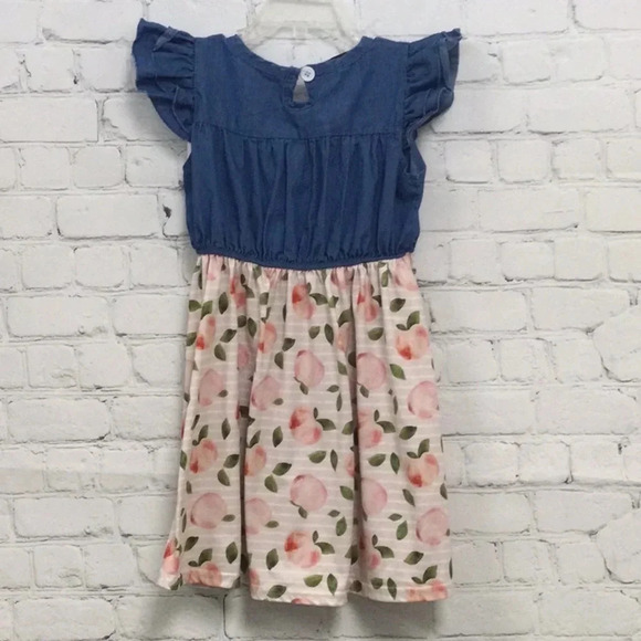 Wellie Kate Peach Jean Dress size 6/7T - Picture 5 of 5